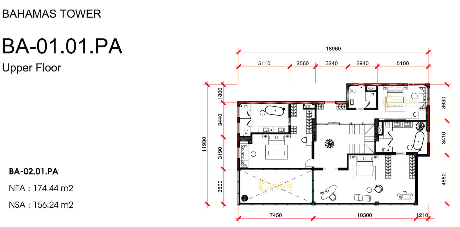 Mặt bằng căn hộ Villas tháp Bahamas Diamond Island quận 2