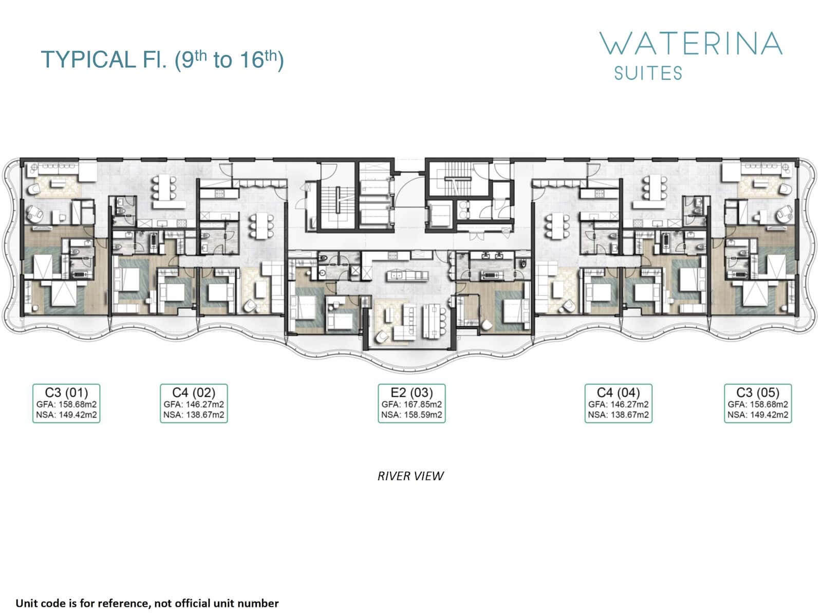 Mặt bằng căn hộ Waterina Suites quận 2