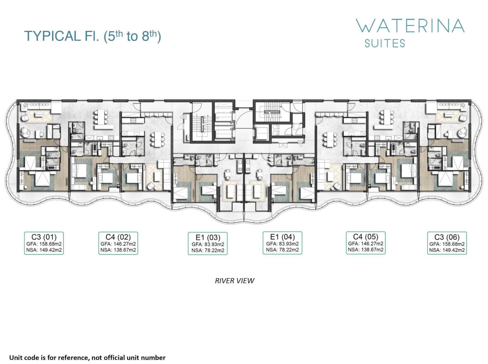 Mặt bằng căn hộ Waterina Suites quận 2