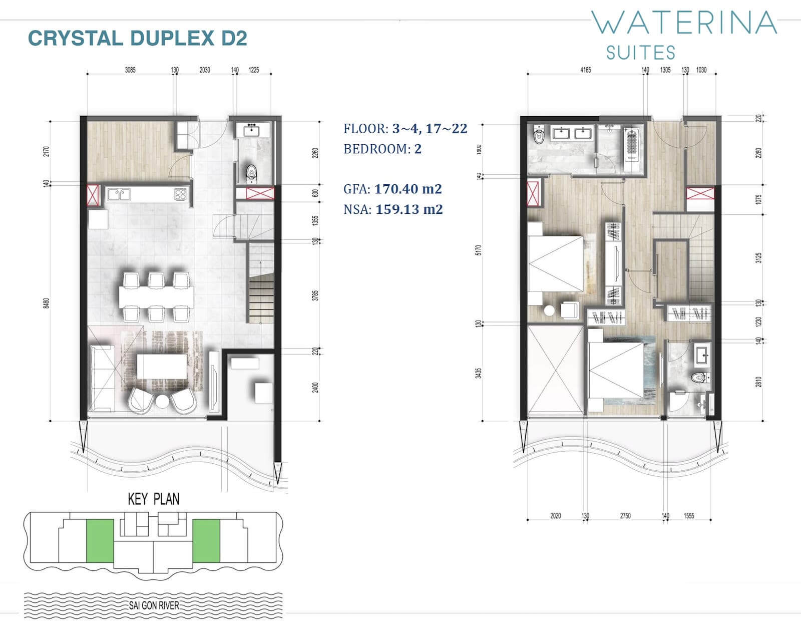 Mặt bằng căn hộ Waterina Suites quận 2