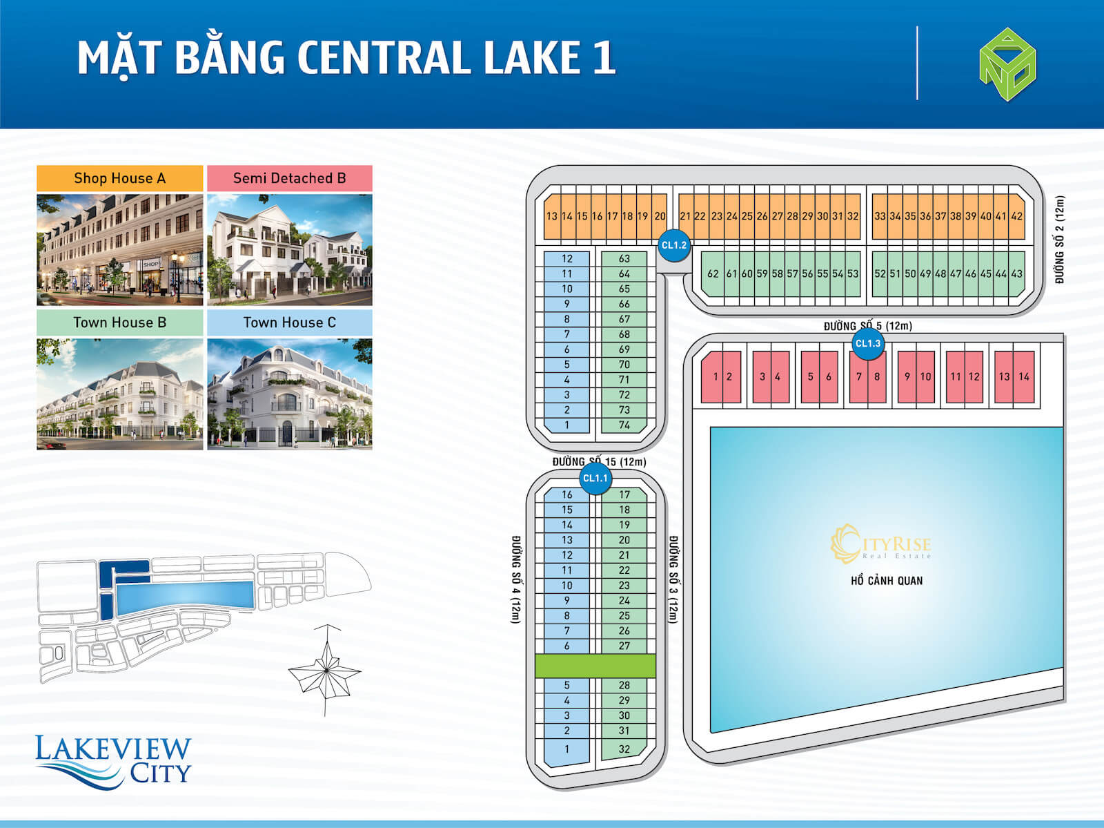Mặt bằng nhà phố shophouse Lakeview City quận 2