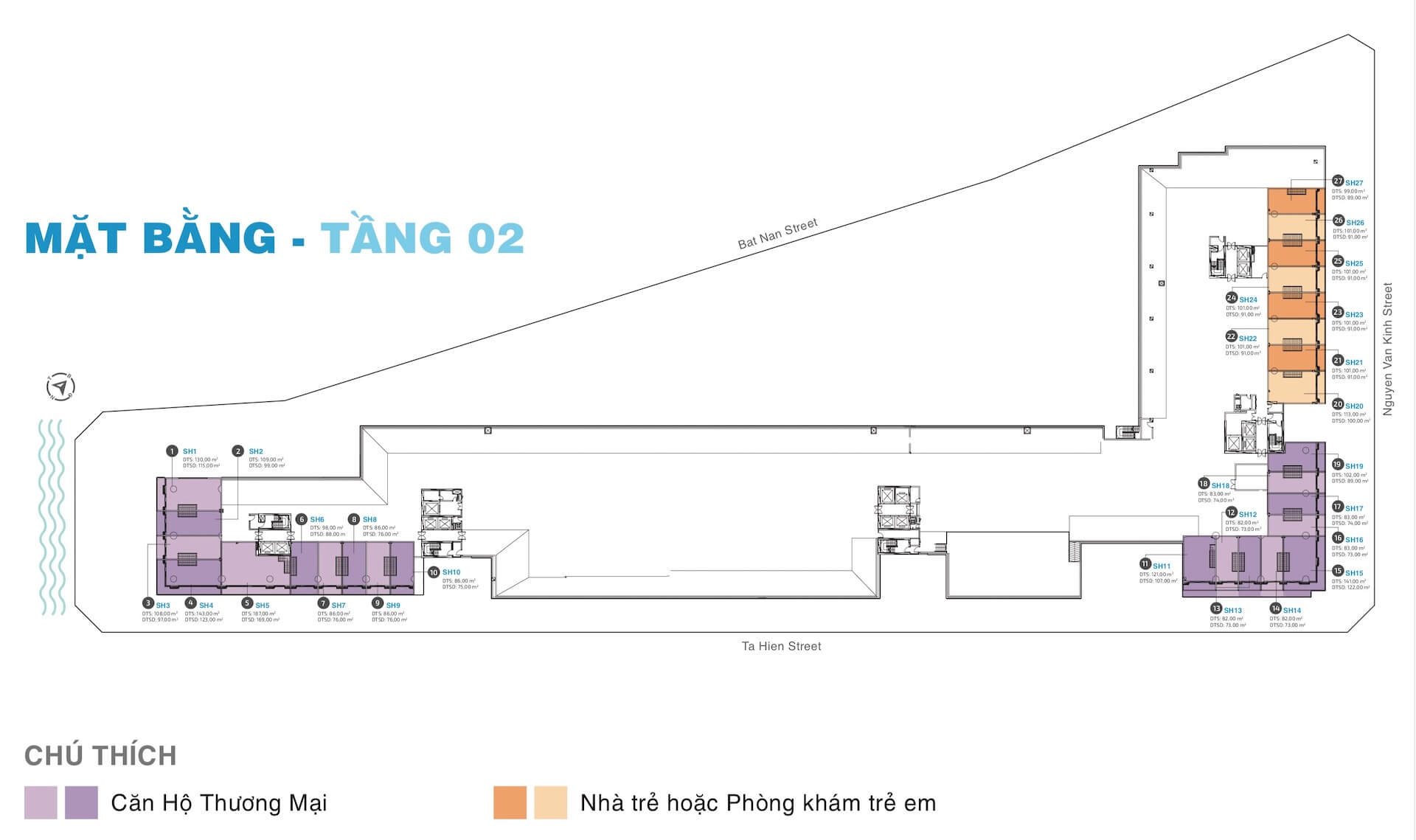 Mặt bằng shophouse One Verandah quận 2