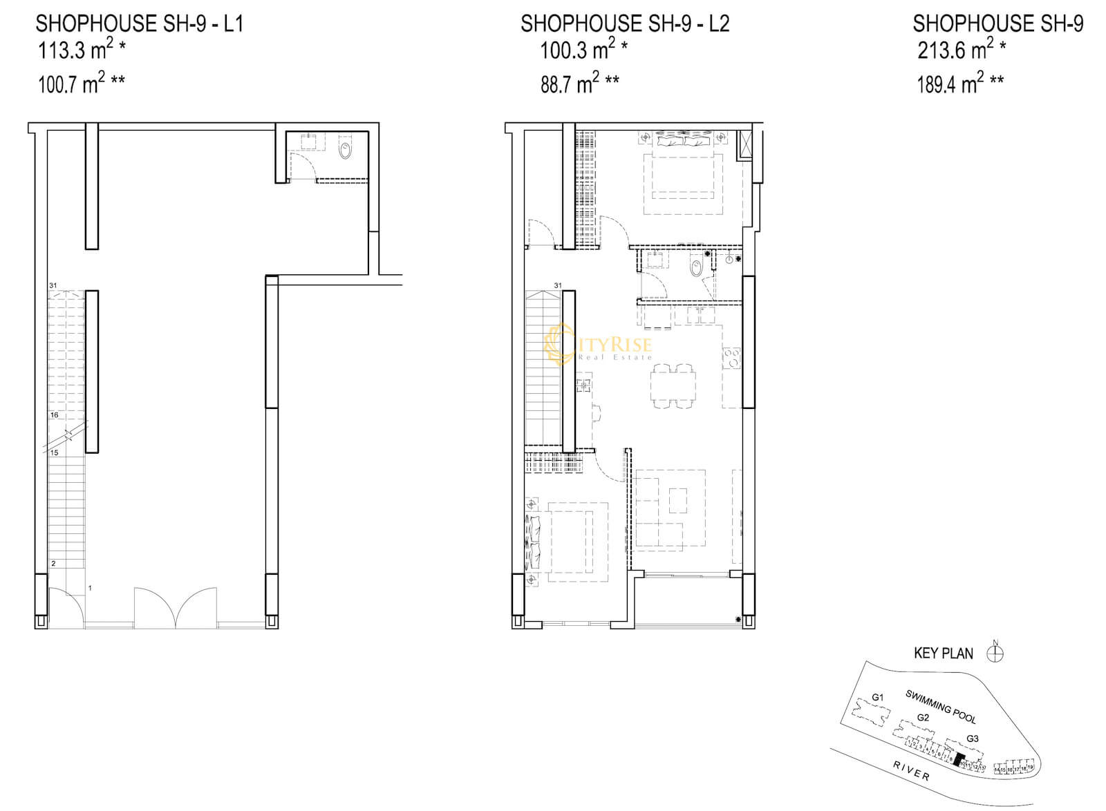 Mặt bằng shophouse Palm Garden City quận 2