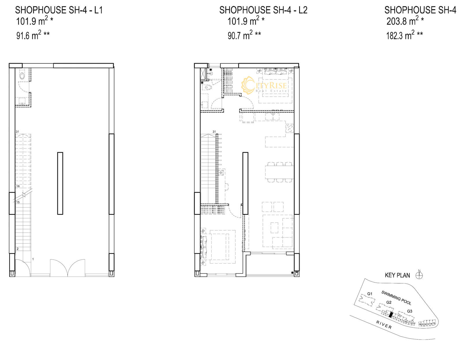 Mặt bằng shophouse Palm Garden City quận 2
