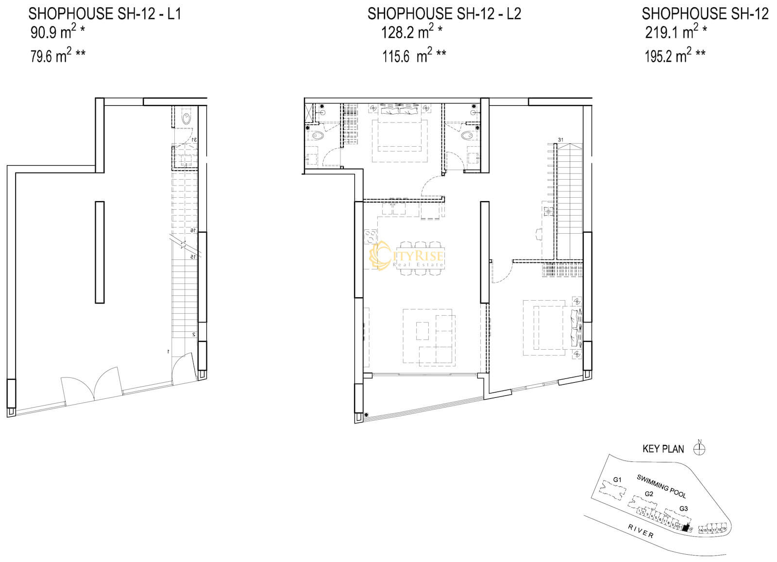 Mặt bằng shophouse Palm Garden City quận 2