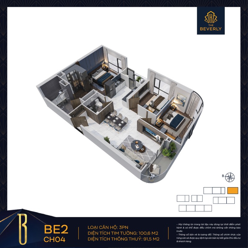 thiet ke can ho 3pn the beverly