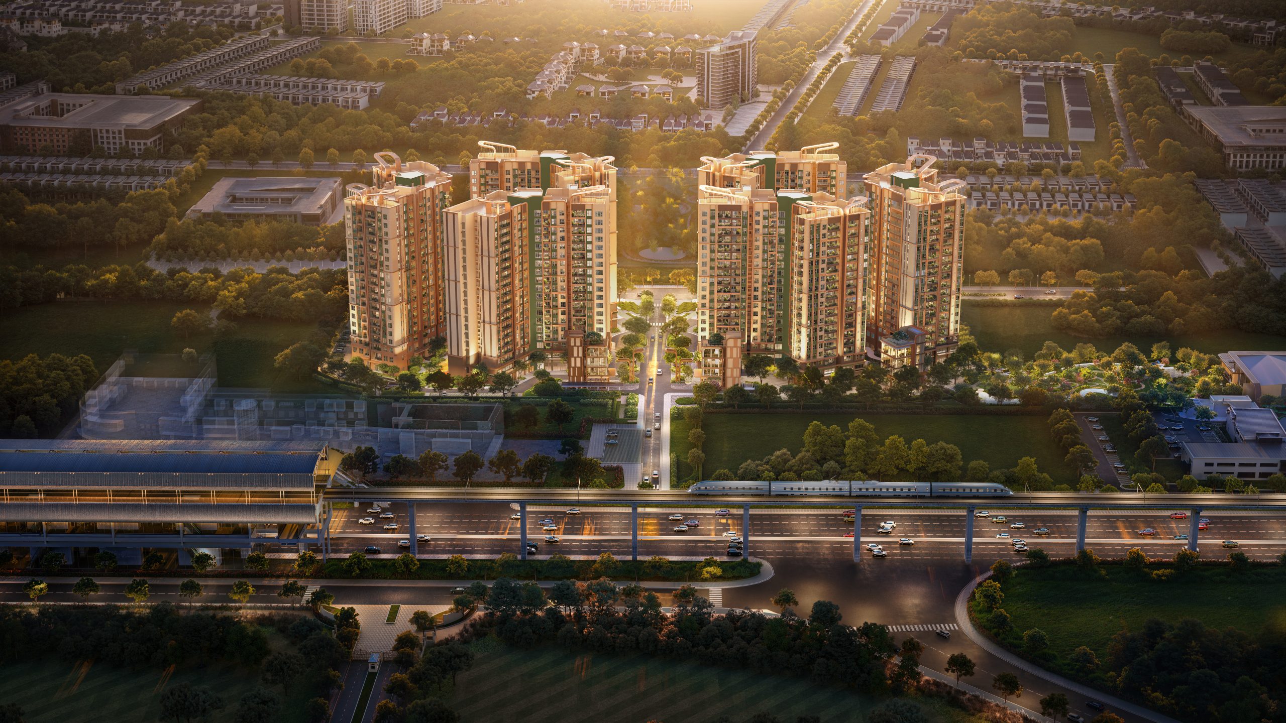 GMDL NortonPark huong view tu san golf nhin qua du an scaled